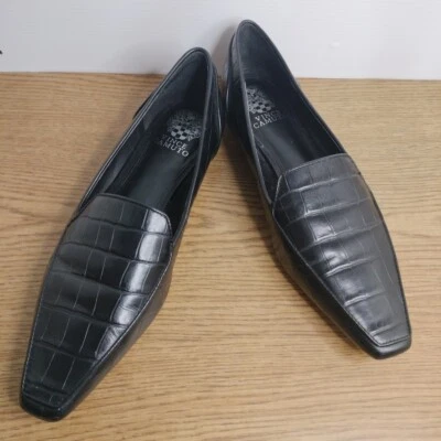 Zapatos para hombre Vince Camuto Kallasa mocasines sin cordones de cuero con textura negra talla 9,5 Foto 1 de 4
