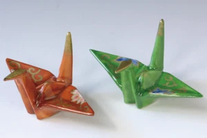 Kyo Kiyomizu Yaki Ware Palillo japonés resto Hashioki 2 grúas Japón - Imagen 1 de 2