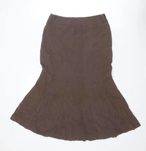 Principles Womens Brown Linen Blend Swing Skirt Size W28 in - Picture 1 of 10