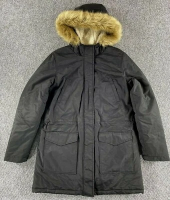 Chaqueta Parka Forrada Sherpa Levi's Para Mujer Negra Cremallera Completa Talla Mediana Foto 1 de 4