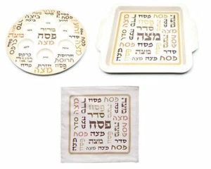 Placa Seder de Pascua de Bambú con Soporte de Matzá a juego y Cubierta de Matzá Satinada - Imagen 1 de 5