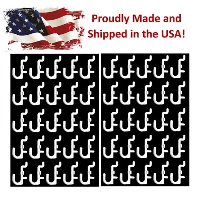 JSP MANUFACTURING® Plastic White J Hook Pegboard Kit Tool 50 pack wall peg PEGBOARD NOT INCLUDED