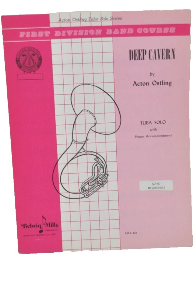 TUBA Solo Piece with Piano Sheet Music Belwin DEEP CAVERN BY Ostling - Image 1 of 1