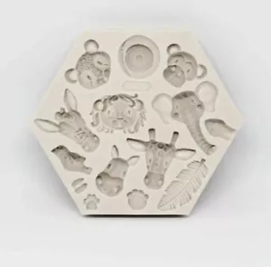 Silicone Safari Lion Hippo Monkey Animal Zebra Fondant Chocolate DIY Clay Mould - Foto 1 di 3