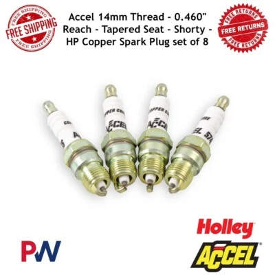 Accel 14mm Thread - 0.460" Reach - Tapered Seat - Shorty - HP Copper Spark Plug - Image 1 of 4