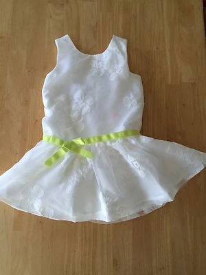 Nuevo con etiquetas Vestido Gymboree Césped Fiesta Blanco Floral Organza 4 5 7 Pascua Boda Foto 1 de 4