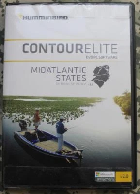 Humminbird Contour Elite v2.0 DVD PC Software for MIDATLANTIC STATES NEW SEALED! - Image 1 of 2