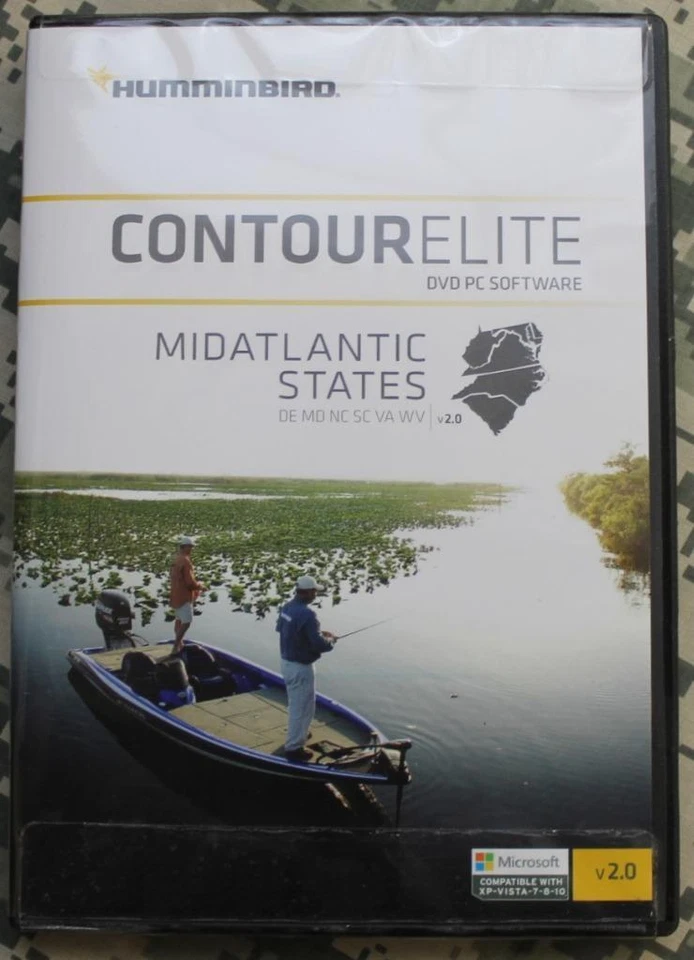 Humminbird Contour Elite v2.0 DVD PC Software for MIDATLANTIC STATES NEW SEALED! - Image 1 of 2