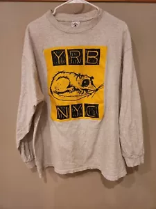 Camiseta De Colección Años 90 Amarillo Rata Bastardo YRB NYC Talla XL Gris Manga Larga Hip Hop Rap - Imagen 1 de 6