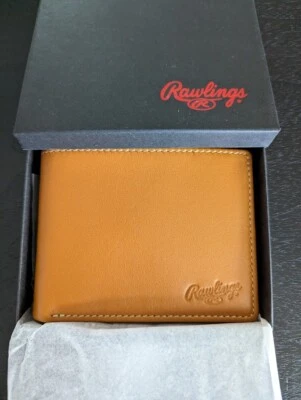Rawlings Men's Baseball Leather Heart of the Hide slim Bifold Wallet New - Image 1 of 4