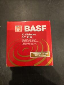 NEW SEALED BASF 10 Diskettes 3.5" 2HD Two Sided, High Density Floppy Disks