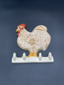 Ceramic Rooster Chicken Kitchen Towel Or Apron Hanger Holder 4 Hook Vintage - Picture 1 of 8