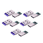 5Set 65W 5Pin Pcb Type A Male+ 5Pin Type C Male Charge Adapter Connector Diy Kit
