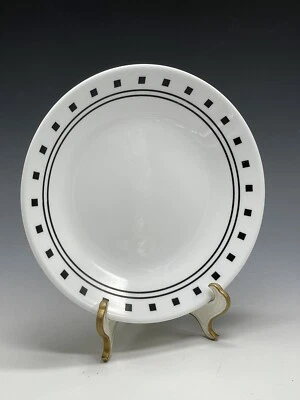 (1) Corelle City Block Bread Butter Plate Black Squares & Lines Vitrelle USA - Image 1 of 4