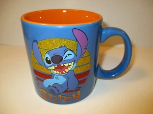 NEW Walt Disney Lilo And Stitch Glitter Mug  20 Ounce oz Coffee Tea Blue  Orange - Picture 1 of 6
