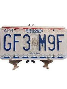 Expired Missouri Bicentennial License Plate APR GF3 M9F 1821-2021 - Picture 1 of 2