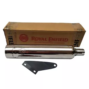 Genuine Royal Enfield Classic Reborn & Meteor 350 Exhaust Silencer 41 Silver - Picture 1 of 1