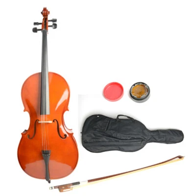 4/4 Full Size Retro Style Cello with Bag Bow Rosin for Adults Beginners Students - Image 1 of 4