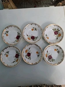  6 Vintage Alfred Meakin England GLO-WHITE Geschirr Ironstone Rose Bitter/Pin Dish - Bild 1 von 6