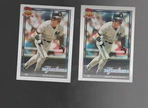 (2) 1991 Topps Baseball #100 Don Mattingly New York Yankees (Error Hits '10') - Bild 1 von 2