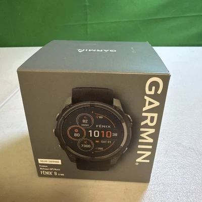 Garmin fenix 8 51mm Solar Sapphire Carbon Gray DLC with Black Band 010-02907-10 - Image 1 of 3