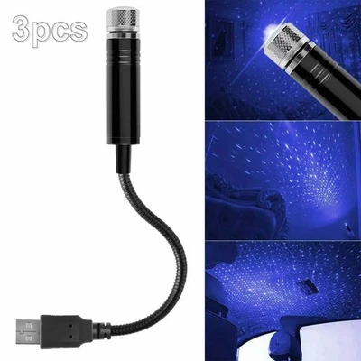 Car Interior Roof LED Star Light USB Atmosphere Starry Sky Night Projector Lamp