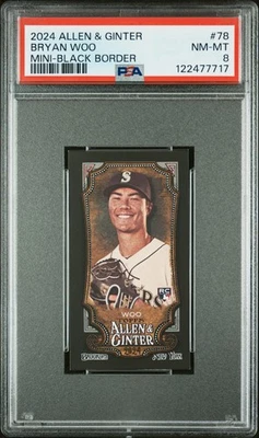 2024 ALLEN & GINTER MINI-BLACK BORDER #78 BRYAN WOO PSA 8 - Image 1 of 2