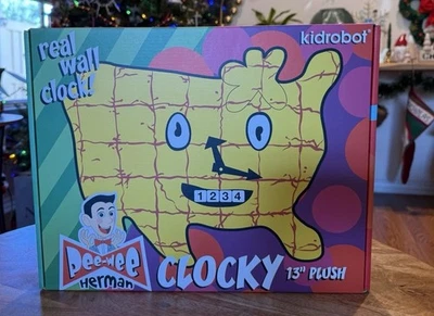 Pee-Wee's Playhouse CLOCKY 13" Plush Wall Clock Kidrobot Pee Wee Herman New - Image 1 of 4