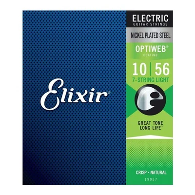 Elixir Light Gauge 7 String OPTIWEB Coated Electric Guitar Strings 10 46 - Image 1 of 2