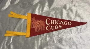 Chicago Cubs MLB Baseball 12” Red Felt Pennant Two Cubs Red  1940s-1950s - Picture 1 of 10