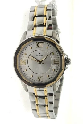 Bulova 98L166 Women's Round Analog Two-Tone Stainless Steel Silver Dial Watch - Image 1 of 2