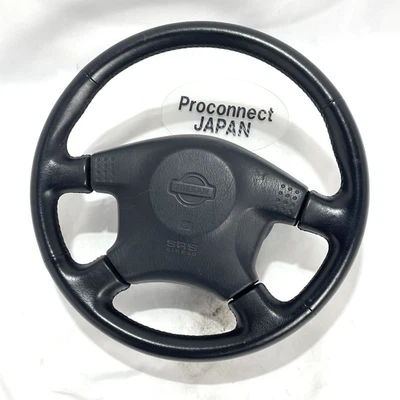 JDM Nissan 240SX 180SX Silvia Steering Wheel Leather RPS13 From Japan - Imagem 1 de 4