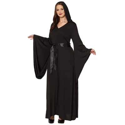 Woman's Black Hooded Dress Halloween Costume. Sz. Small / Med. 4-8. NICE! - Image 1 of 4