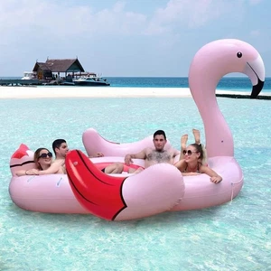 Giant Inflatable Flamingo 6 Person Water Party Float Lake Pool Raft Floating NEW - Picture 1 of 9