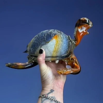 Cristal de Venecia cristal de Murano millefiori oro tortuga escultura italiana Foto 1 de 4