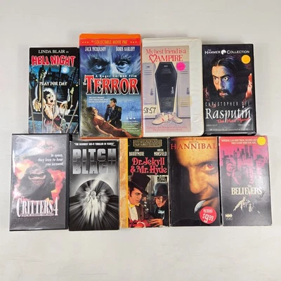VHS Horror Lot Critters 4 Hell Night Rasputin Pitch Black The Believers Hannibal - Image 1 of 4