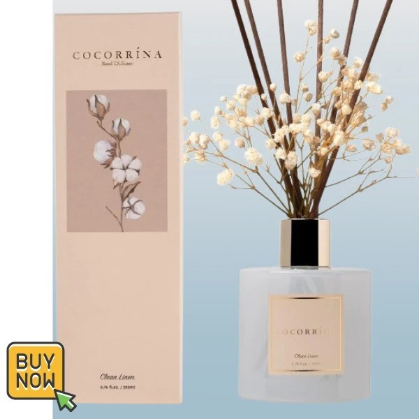 Cocorrína ReedDiffuserSet,Clean Linen 6.7 fl oz Scented Diffuser with Sticks new - Image 1 of 4