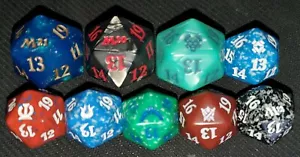 MTG Spindown/Life Count-D20 Dice lot of 9. - Picture 1 of 2