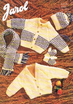 Vintage Aran Knitting Pattern, 8 sizes, 16 - 30 inch, 2 designs, A4 printed copy - Image 1 of 2