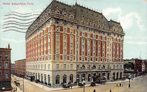 Postkarte New York: Hotel Astor, New York City, DB verschickt 1908 - Bild 1 von 2
