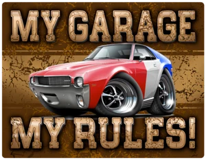 1968 1969 AMC AMX My Garage My Rules Wall Art Graphic Sticker - Picture 1 of 3