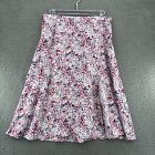 Banana Republic Skirt Womens Large Pink Floral Midi A Line Slit Pull On Flowy