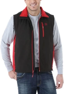 WRANGLER Performance Trail Vest Full Zip Water Repellent Black & Red Sz L - Picture 1 of 11