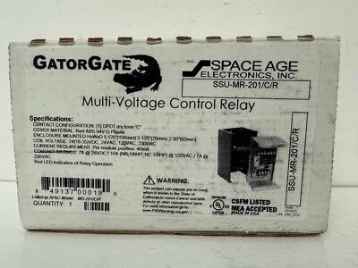 SPACE AGE GATORGATE SSU-MR-201/C/R  MULTI VOLTAGE CONTROL RELAY NEW Foto 1 de 2