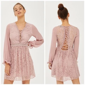 NWT Topshop Lace Detail Mini Dress (Size 2) - Picture 1 of 8