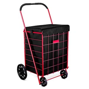 Folding Grocery Basket Cart Shopping Wheel Large Utility (ONLY BAG) 18"X 15"X24 - Picture 1 of 7