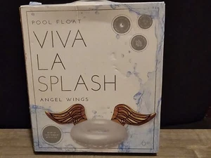 Viva La Splash Pool Float Angel Wings Gold And White - Picture 1 of 3