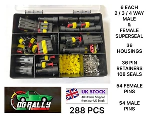 2 3 4 Pin Way Super seal Waterproof Electrical Terminal Wire Connectors Plug Car - Picture 1 of 1