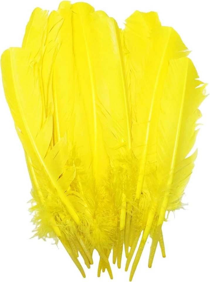 Plumas PLUMA DE PAVO 10-12" teñidas de amarillo (24 unidades) Foto 1 de 1