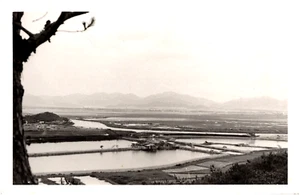 Sham Chun River from Lok Ma Chau Hill Hong Kong China 1930s RPPC Postcard Photo - Picture 1 of 2
